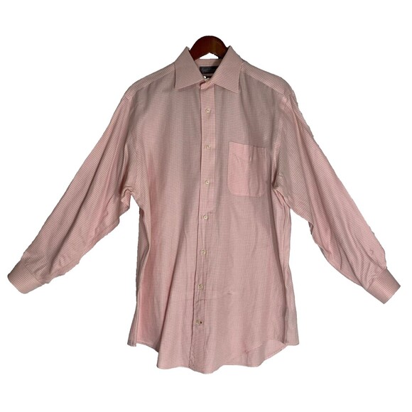 Daniel Cremieux Shirt Men Size 15.5 Pink Check Signature Collection Richard Vtg - Picture 1 of 7